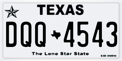 TX license plate DQQ4543