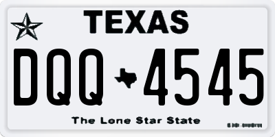 TX license plate DQQ4545