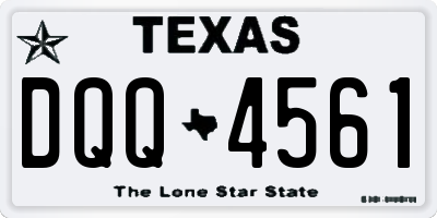 TX license plate DQQ4561