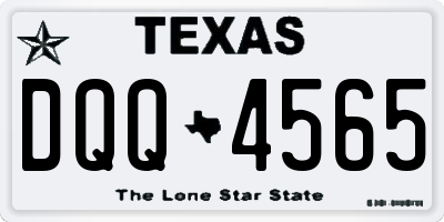 TX license plate DQQ4565