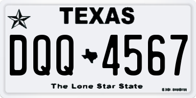 TX license plate DQQ4567