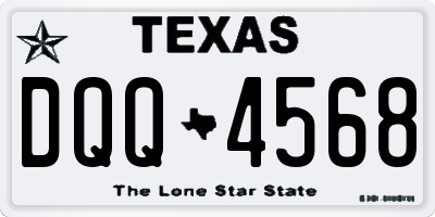 TX license plate DQQ4568