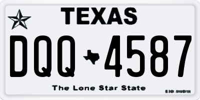 TX license plate DQQ4587