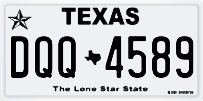 TX license plate DQQ4589