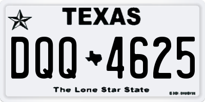 TX license plate DQQ4625