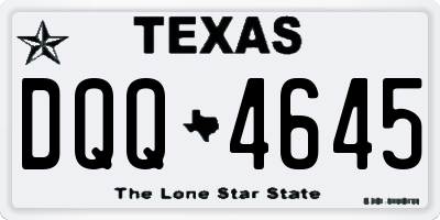TX license plate DQQ4645