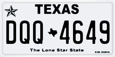 TX license plate DQQ4649