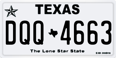 TX license plate DQQ4663