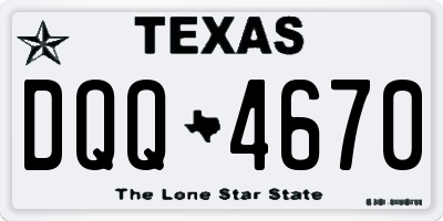 TX license plate DQQ4670