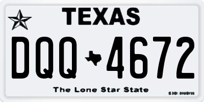 TX license plate DQQ4672