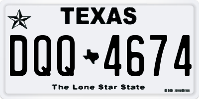 TX license plate DQQ4674
