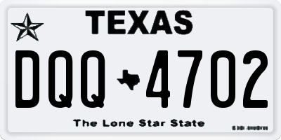 TX license plate DQQ4702