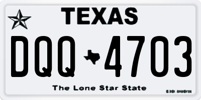 TX license plate DQQ4703