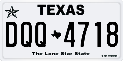 TX license plate DQQ4718