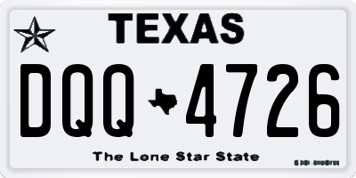 TX license plate DQQ4726