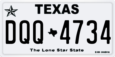 TX license plate DQQ4734