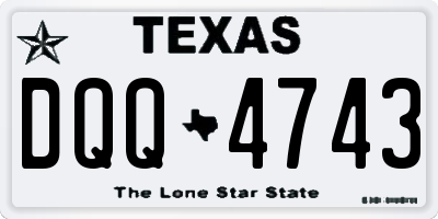 TX license plate DQQ4743