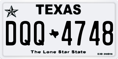 TX license plate DQQ4748
