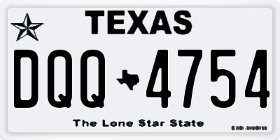 TX license plate DQQ4754