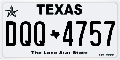 TX license plate DQQ4757