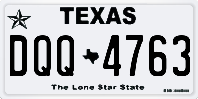 TX license plate DQQ4763