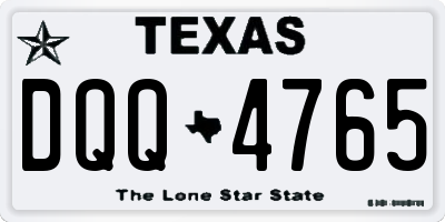 TX license plate DQQ4765