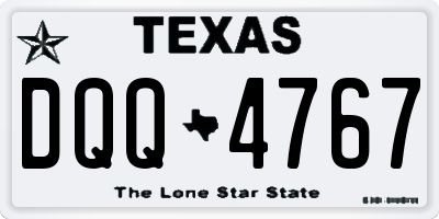 TX license plate DQQ4767