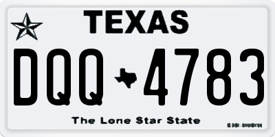 TX license plate DQQ4783