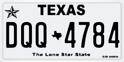 TX license plate DQQ4784