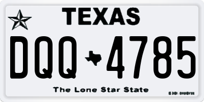 TX license plate DQQ4785
