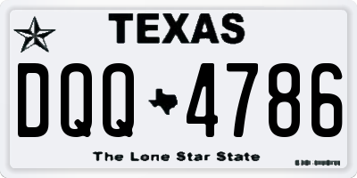 TX license plate DQQ4786