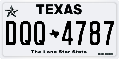 TX license plate DQQ4787