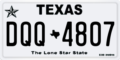 TX license plate DQQ4807