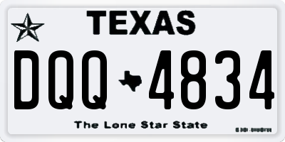 TX license plate DQQ4834