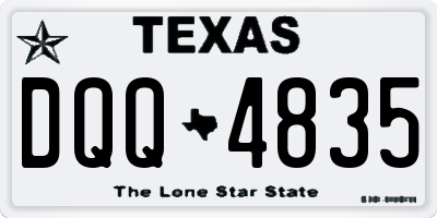 TX license plate DQQ4835