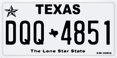 TX license plate DQQ4851