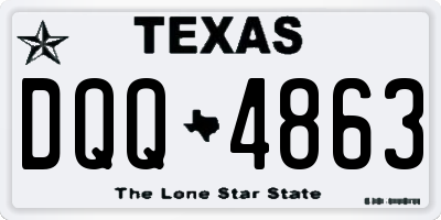 TX license plate DQQ4863