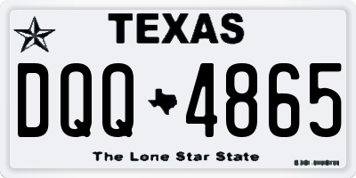 TX license plate DQQ4865