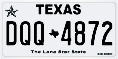 TX license plate DQQ4872
