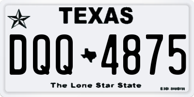 TX license plate DQQ4875