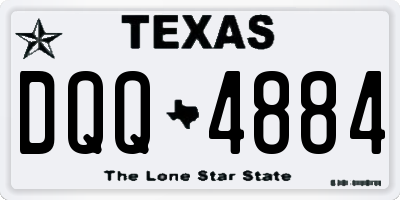 TX license plate DQQ4884