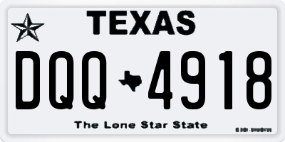 TX license plate DQQ4918
