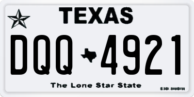 TX license plate DQQ4921