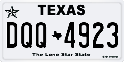 TX license plate DQQ4923