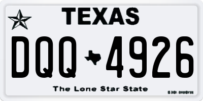 TX license plate DQQ4926