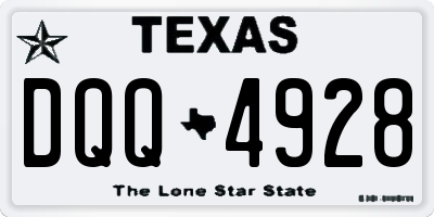 TX license plate DQQ4928