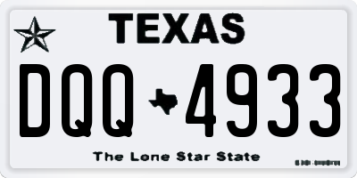 TX license plate DQQ4933