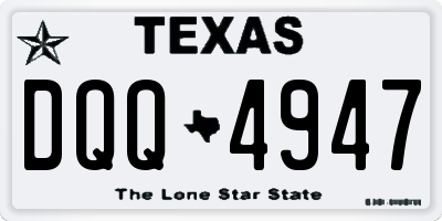 TX license plate DQQ4947