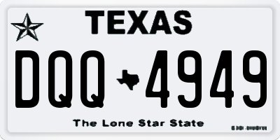 TX license plate DQQ4949