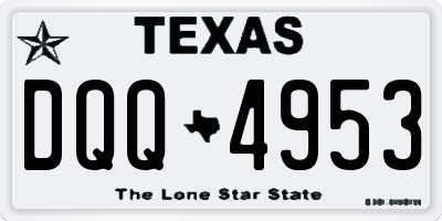 TX license plate DQQ4953